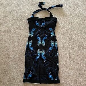 Collectif peacock pinup dress UK12
